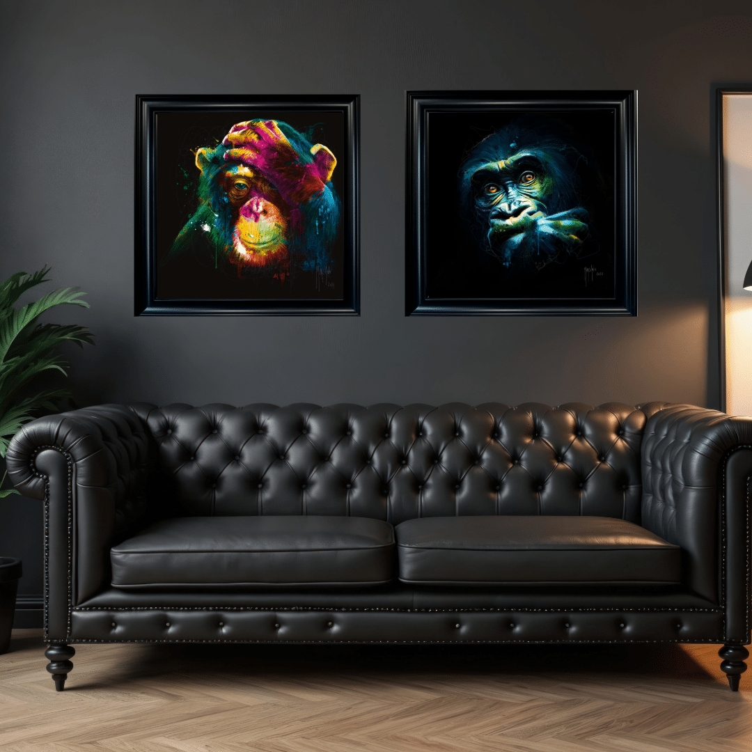 Murciano old wise and darwin framed monkey pictures