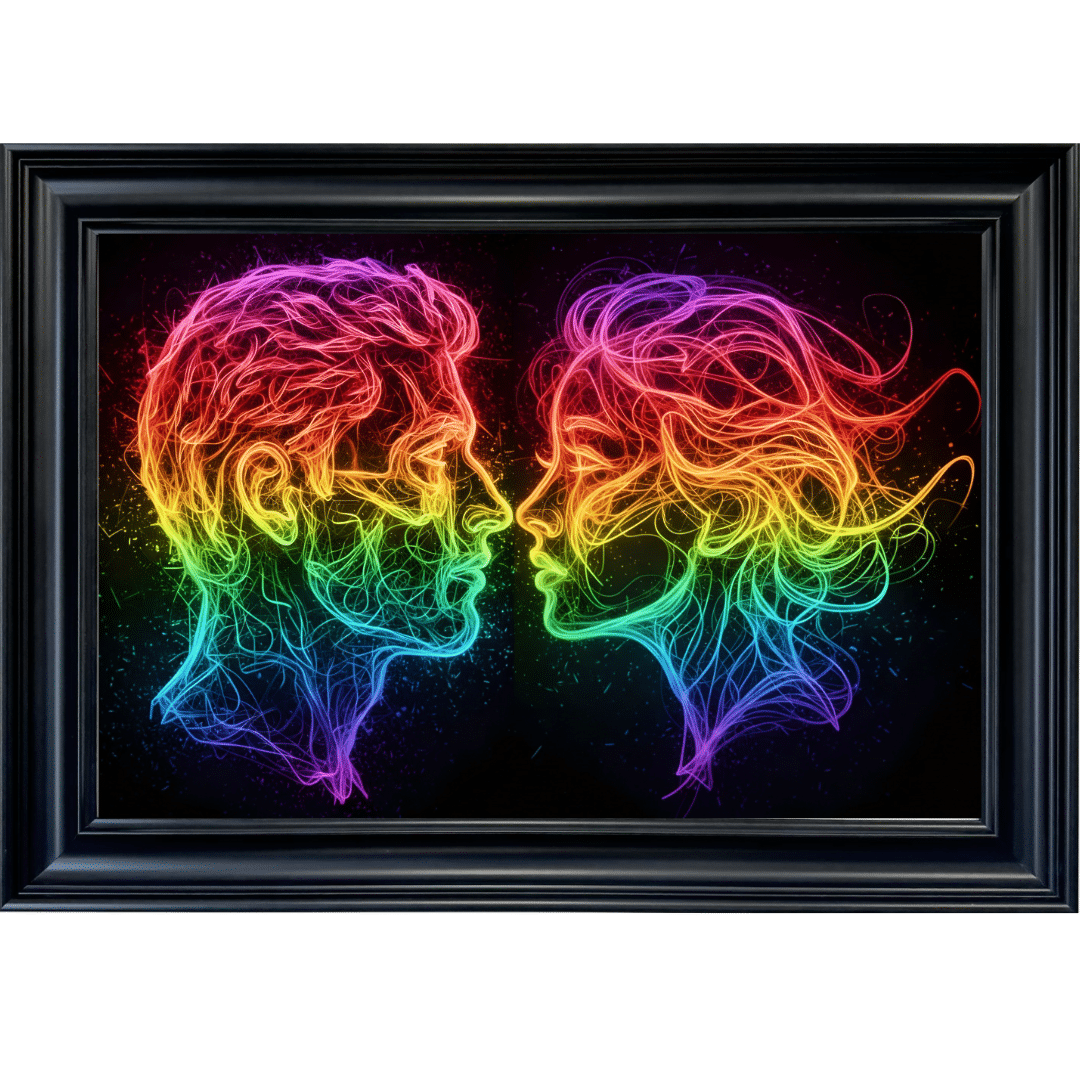 Untitled (19) Eternal Connection – Neon Abstract Couple Wall Art