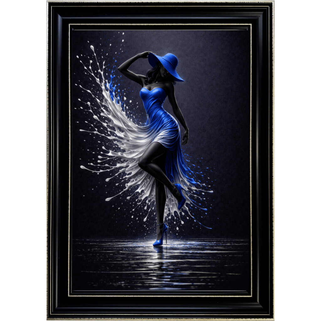 Wave Blue Lady - Abstract Framed Wall Art