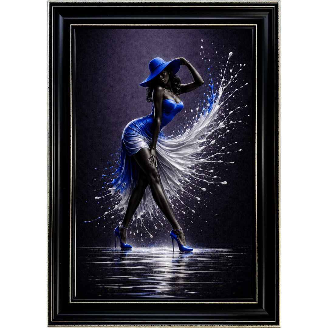 Untitled (65) Tide Sapphire Lady - Abstract Framed Wall Art