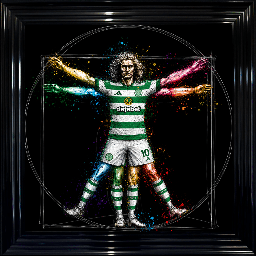Untitled (73) Celtic Vitruvian Man - Framed Football Wall Art