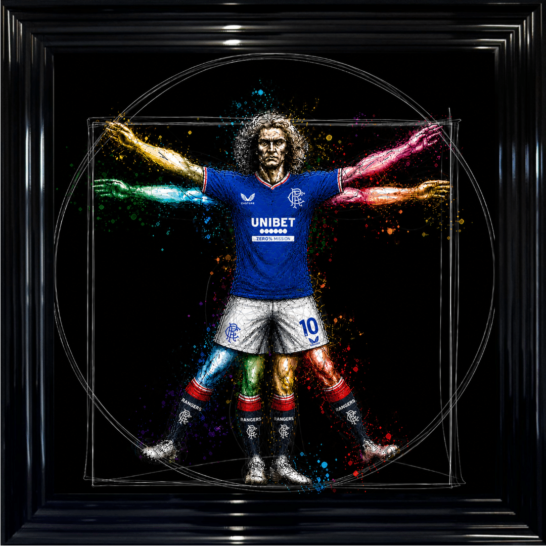 Untitled (76) Glasgow Rangers Vitruvian Man - Framed Football Wall Art