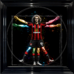 Bournemouth Vitruvian Man - Framed Football Wall Art