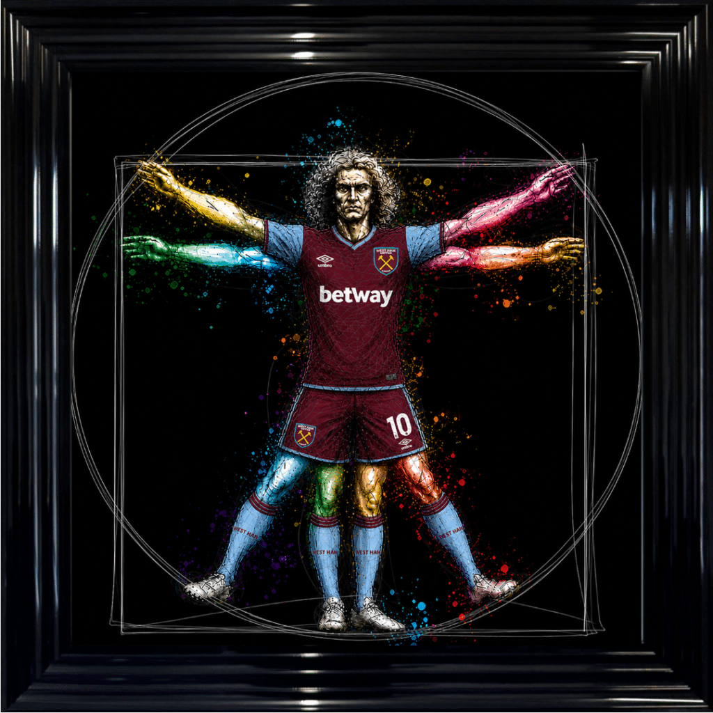 West Ham Vitruvian Man - Framed Football Wall Art