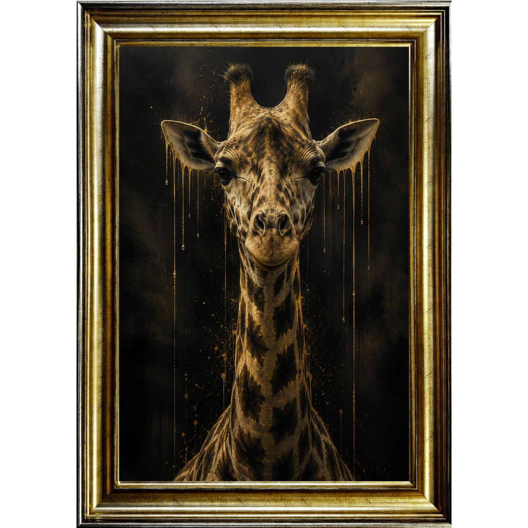 Untitled - August 07, 2026 at 10.15.08 (6) Black and Gold Giraffe - Framed Animal Wall Art in Gold frame