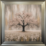 Pink Abstract Cherry Tree - Framed Wall Art