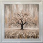 Pink Abstract Cherry Tree - Framed Wall Art