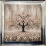Pink Abstract Cherry Tree - Framed Wall Art