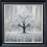 Blue Abstract Cherry Tree - Framed Wall Art