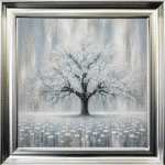 Blue Abstract Cherry Tree - Framed Wall Art