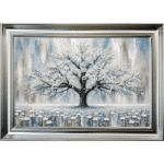 Blue Abstract Cherry Tree - Framed Wall Art