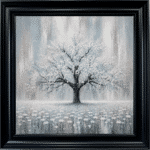 Blue Abstract Cherry Tree - Framed Wall Art