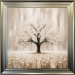 Cream Abstract Cherry Tree - Framed Wall Art