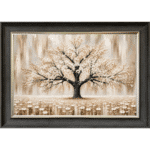 Cream Abstract Cherry Tree - Framed Wall Art