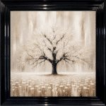 Cream Abstract Cherry Tree - Framed Wall Art